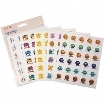 Наклейки-оценки deVENTE, 5 дизайнов, 150 шт, в пласт. пакете с блистерным подвесом, арт. 8002214