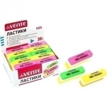 Ластик deVENTE Bubble Gum 55*15*13мм , прямоуголный цветной, синт.каучук, в инд. упак., dust-free арт.4070911
