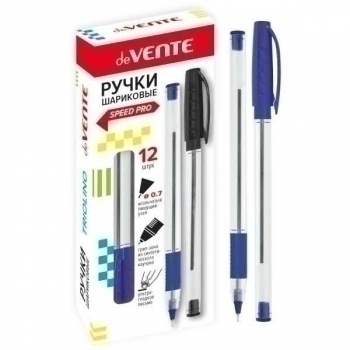 Ручка шариковая deVENTE Triolino Crystal, 0.7мм, игольч. узел, Speed Pro, трехгр. корп.с каучук дер, синяя арт.5073838
