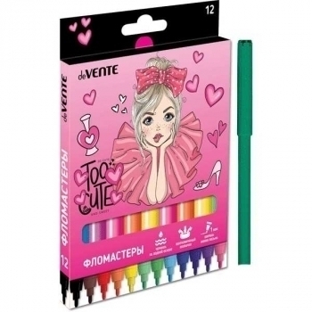 Фломастеры deVENTE 12 цв. в картонной упаковке Too Cute Gir, арт. 5081323