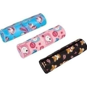 Пенал мягкий тубус 210х70х70 Attomex So cute иск. кожа с рис., 3 дизайна ассорти арт.7021309