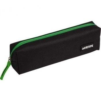Пенал мягкий прямоугольный 210х60х40 deVENTE Black, текстиль, на молнии, черный с салатовым арт.7029323