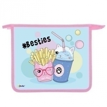 Папка д/тетр. А5 на молнии, пластик арт.ПТ-73 Kitty foods