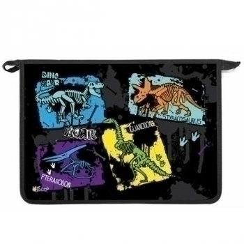 Папка д/тетр. А4 на молнии арт.ПТ-83 Скелет динозавра