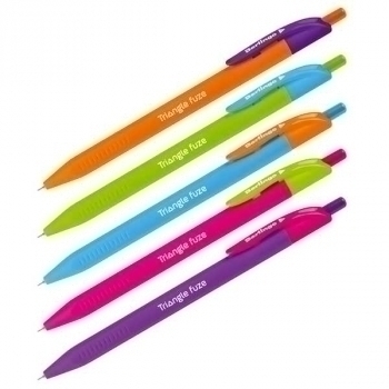 Ручка шариковая автоматическая Berlingo Triangle Fuze RT синяя, 0,7мм, трехгранный корпус, асс-ти арт.CBm_07732