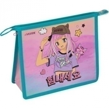 Папка д/тетр. А5 на молнии, картон/пластик, фольга deVENTE Manga Girl (243*200*80мм) арт.8056383