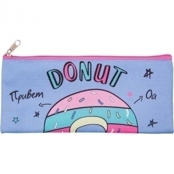 Пенал мягкий плоский 210х90х10мм Attomex Donut, текстиль, арт.7024325