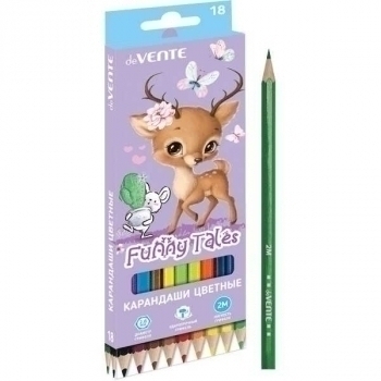 Карандаши deVENTE 18цв Funny Tales 2М, шестигранные, в картонной уп. арт.5023315