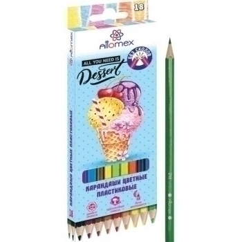 Карандаши Attomex 18цв Dolce Vita 2М, шестигранные, пластиковые арт.5023611