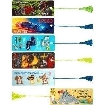 Закладка для книг, 152х57 мм, deVENTE 3D, пластик с линейкой и таблицей умножения, 6 дизайнов арт. 8065300