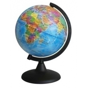 ГЛОБУС D=21см с политической картой Земли, темно-коричн. подставка арт.10022