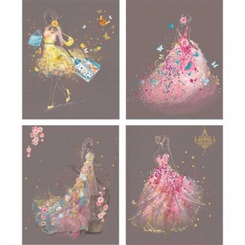 Пакет подарочный 18x23x8 см бумажный deVENTE Lady in flowers, 210 г/м2 арт. 9041256