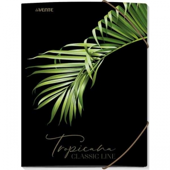 Папка А4 на резинке deVENTE Tropicana 320x240 мм, 400 мкм, 3 клапана, фактура песок тиснение фольгой арт. 3070227