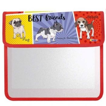 Папка д/тетр. А5 клапан прямоуг.на липучках арт.ПТ-45 Щенячий комикс