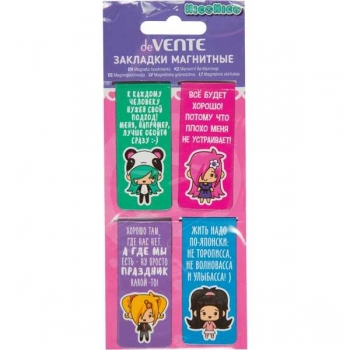 Закладка магнитная deVENTE  NicoNico:-) (25x56,6мм) набор 4 шт арт.8065319