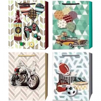 Пакет подарочный 26x32x10 см бумажный deVENTE Young man, 210 г/м2 арт. 9041175