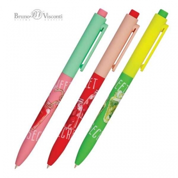 Ручка шариковая автоматическая Bruno Visconti FunClick. My refresh, 0,7мм, корпус ассорти, синяя арт.20-0297/09