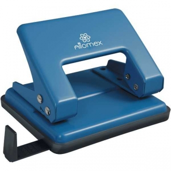 Дырокол (20 л) Attomex металлический с линейкой, в карт. кор., синий арт. 4020305