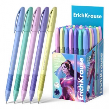 Ручка шариковая ErichKrause U-109 Pastel StickGrip, 0.7мм, игольч. узел, одноразовая, синяя арт. 58111 Ручка шариковая ErichKrause U-109 Pastel StickGrip, 0.7мм, игольч. узел, одноразовая, синяя арт. 58111