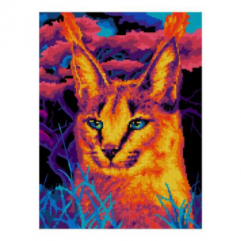 Алмазная мозаика LORI 30*40см Яркая рысь (частичное заполнение, без деревянного подрамника) арт.Ам-049