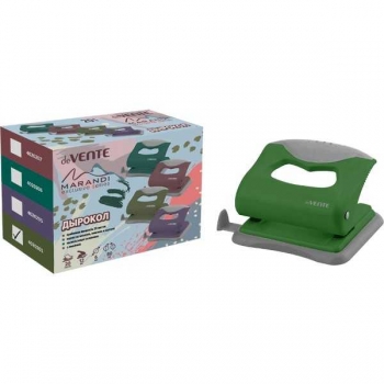 Дырокол (20 л) deVENTE Marandi пластик с каучук. вставкой, с линейкой, в карт. кор., фисташковый арт.4020201