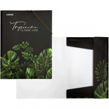 Папка А4 на резинке deVENTE Tropicana 320х240 мм, 400 мкм, 3 клапана, фактура песок тиснение фольгой арт. 3070228