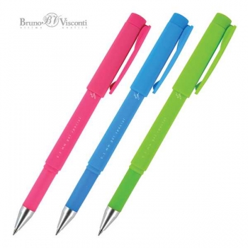 Ручка гелевая Bruno Visconti Egoiste. SPECIAL, 0,5мм, грип, черная, корпус ассорти арт.20-0081