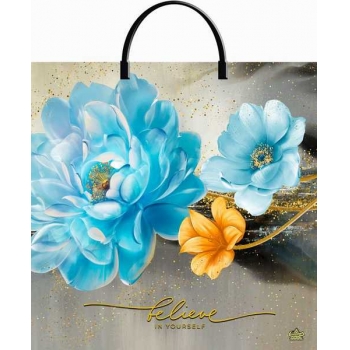 Мешок 36х37см ПВД 100мкм с пластиковой ручкой, Небесные цветы  арт.н00243049