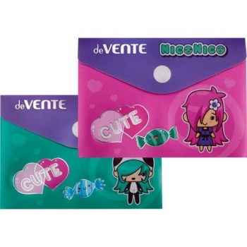 Папка-конверт А7 (105х74мм) на кнопке deVENTE NicoNico:-), 180 мкм, непрозрачная с рисунком арт. 3071234