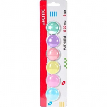 Магниты для доски deVENTE Pastel 3 см 6шт, карт. блистер арт.6021102