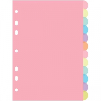 Разделитель deVENTE Pastel пластиковый A4 цветовой, 12 цв. арт. 3051314