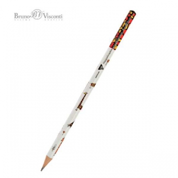 Карандаш Bruno Visconti HB ч/гр. HappyGraphix. Жирафы, трехгранный арт.21-0030/38