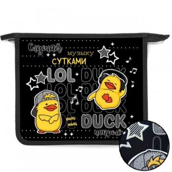 Папка д/тетр. А5 на молнии, пластик, 240х205х40 мм арт.ПТ-73-12 Утки