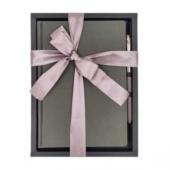 Набор подарочный Bruno Visconti VELVET ежедневник недат. А5 145*205 мм, 272 стр, серый+ шар.ручка арт.3-115/13-2