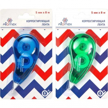 Штрих-корректор в ленте Attomex 5мм*8м, регулировка натяжения ленты, в пласт. блистере арт.4062103