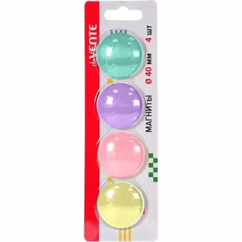 Магниты для доски deVENTE Pastel 4 см 4шт, карт. блистер, арт.6021103