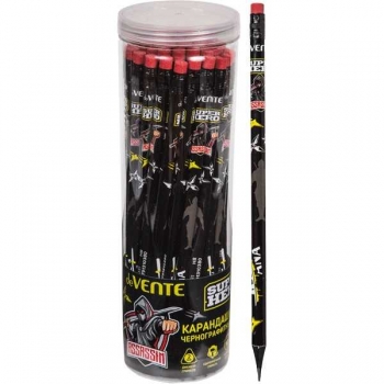 Карандаш deVENTE HB ч/гр. с ластиком, SuperHero. Assassin, трехгранный, заточенный арт.5032331