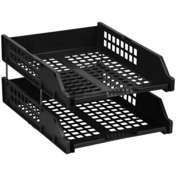 Лоток горизонтальный СТАММ Strong, набор 2 шт., на метал. стержнях, черный арт.ЛТГ-63793