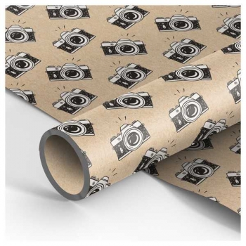 Бумага подарочная 70*100см крафт MESHU Say cheese! в рулонах, 70 г/м2, 1 лист арт.MS_46371