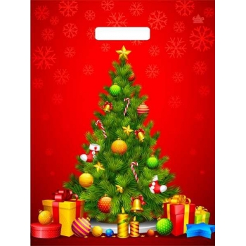 Мешок  новогодний 40х31см ПВД 30мкм с вырубной ручкой, Главная красавица арт.н00247240