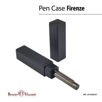 Ручка Bruno Visconti FIRENZEшарик.автомат.в прямоуг.тубусе,1,0мм,синяя,мет.корпус чер.сталь,черн.футляр арт.20-0304/03