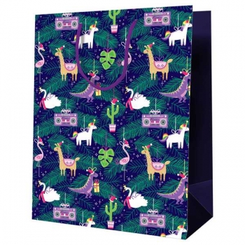 Пакет подарочный НОВОГОДНИЙ 26х32х12см MESHU Новогодние игрушки, ламинированный арт.MS_52183