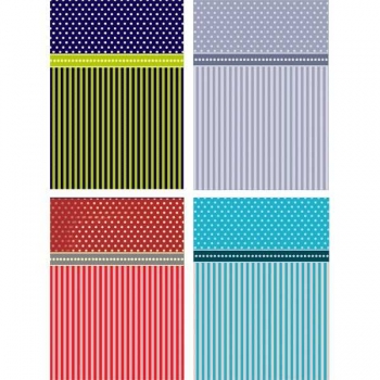 Пакет подарочный 26x32x10 см бумажный deVENTE Dots Lines, с конгрев, ассорти, 210 г/м2, арт. 9041282