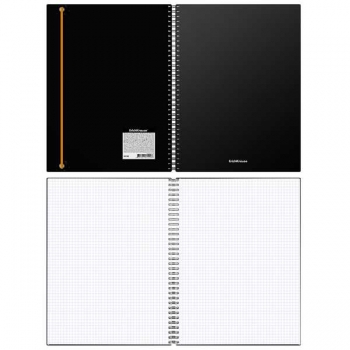 Тетрадь А4 80л в клетку на спирали ErichKrause Accent, пластиковая обложка., на резинке, ассорти арт.53142