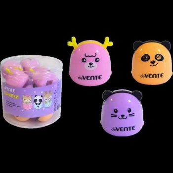 Точилка deVENTE пластмассовая, 1 отверстие с контейнером Cuties арт.8031304