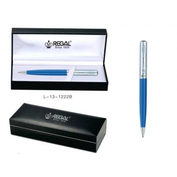 Ручка REGAL 13 шариковая (серия Scotch) в футляре, корпус сине-серебристый арт.L-13-1222B