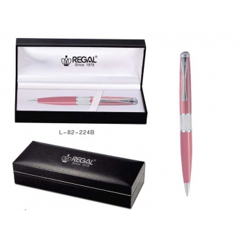 Ручка REGAL 82 шариковая (серия William) в футляре, розовый корпус арт.L-82-224B