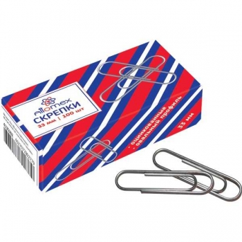 Скрепки Attomex оцинкованные 33мм, овальные, в карт.коробке 100шт арт.4135302