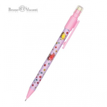 Карандаш автоматический 0.7мм Bruno Visconti HappyGraphix. Ежики с ластиком арт.21-0042/08