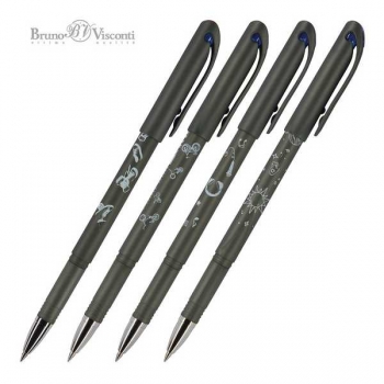 Ручка гелевая Bruno Visconti DeleteWrite Art. Boys, 0,5мм, синяя, СО СТИРАЕМЫМИ ЧЕРНИЛАМИ, корпус ассорти арт.20-0234